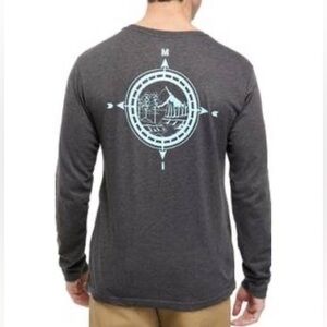 NWT Men’s Mountain & Isles Compass Long Sleeve Graphic Shirt M Charcoal Heather